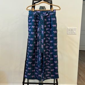 JCrew silk wide leg trouser with removable belt